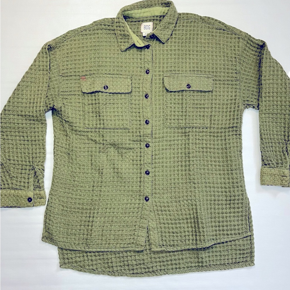BDG Urban Outfitters Shirt Button Front Waffle Knit Sz S